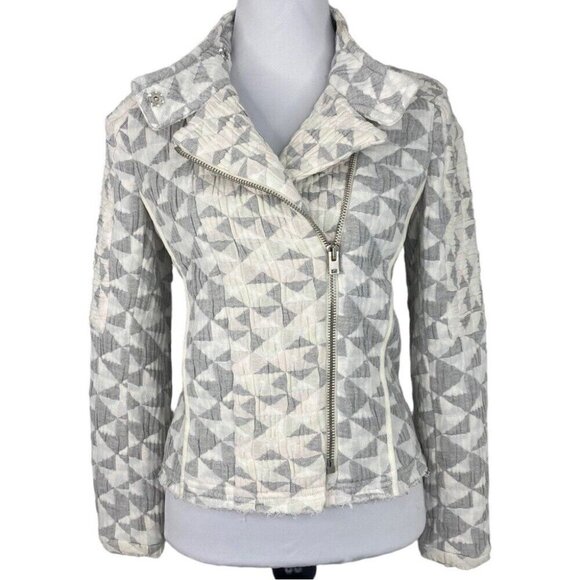 Revolve IRO Women's White Otavia Geometric Quilted Multico Jacket EU 36/C34 - Picture 3 of 17